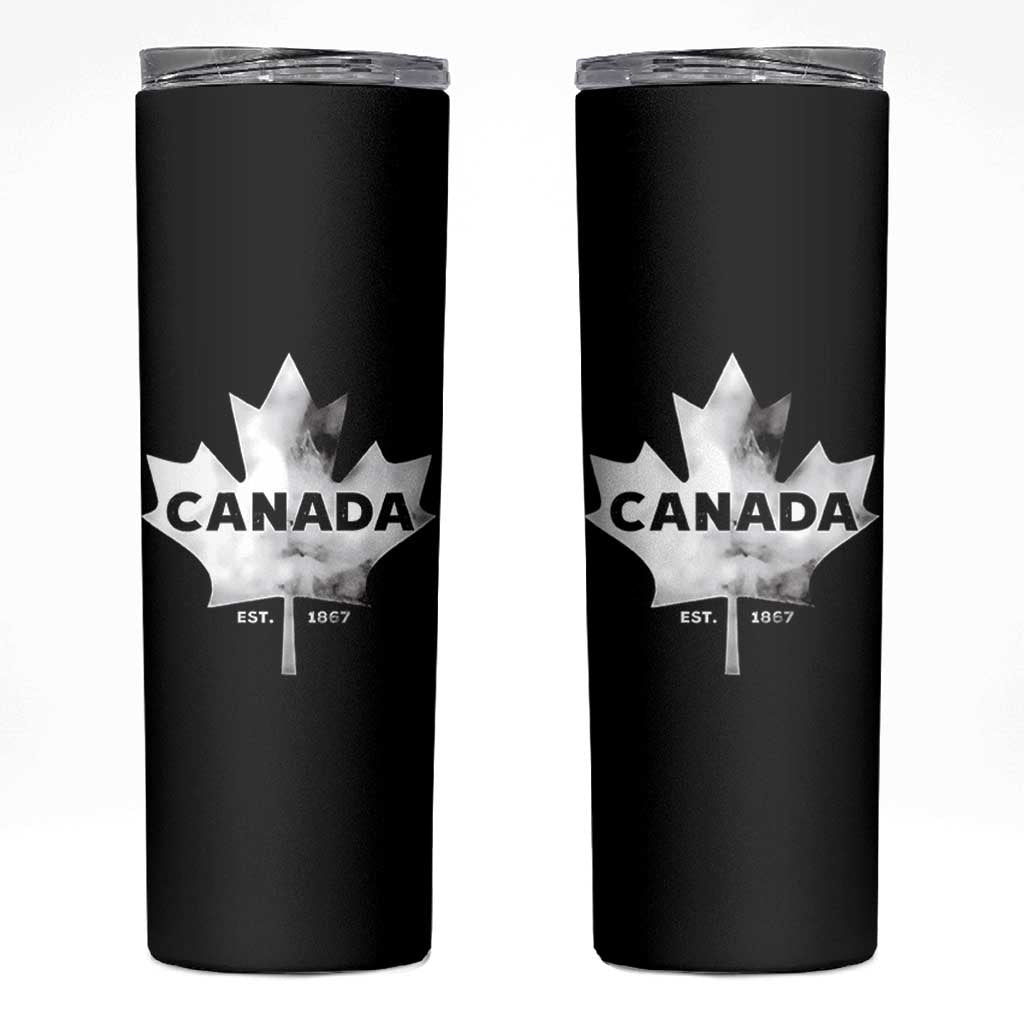 Canada Flag Skinny Tumbler Canadian Maple Leaf Vintage Retro Sport - Wonder Print Shop