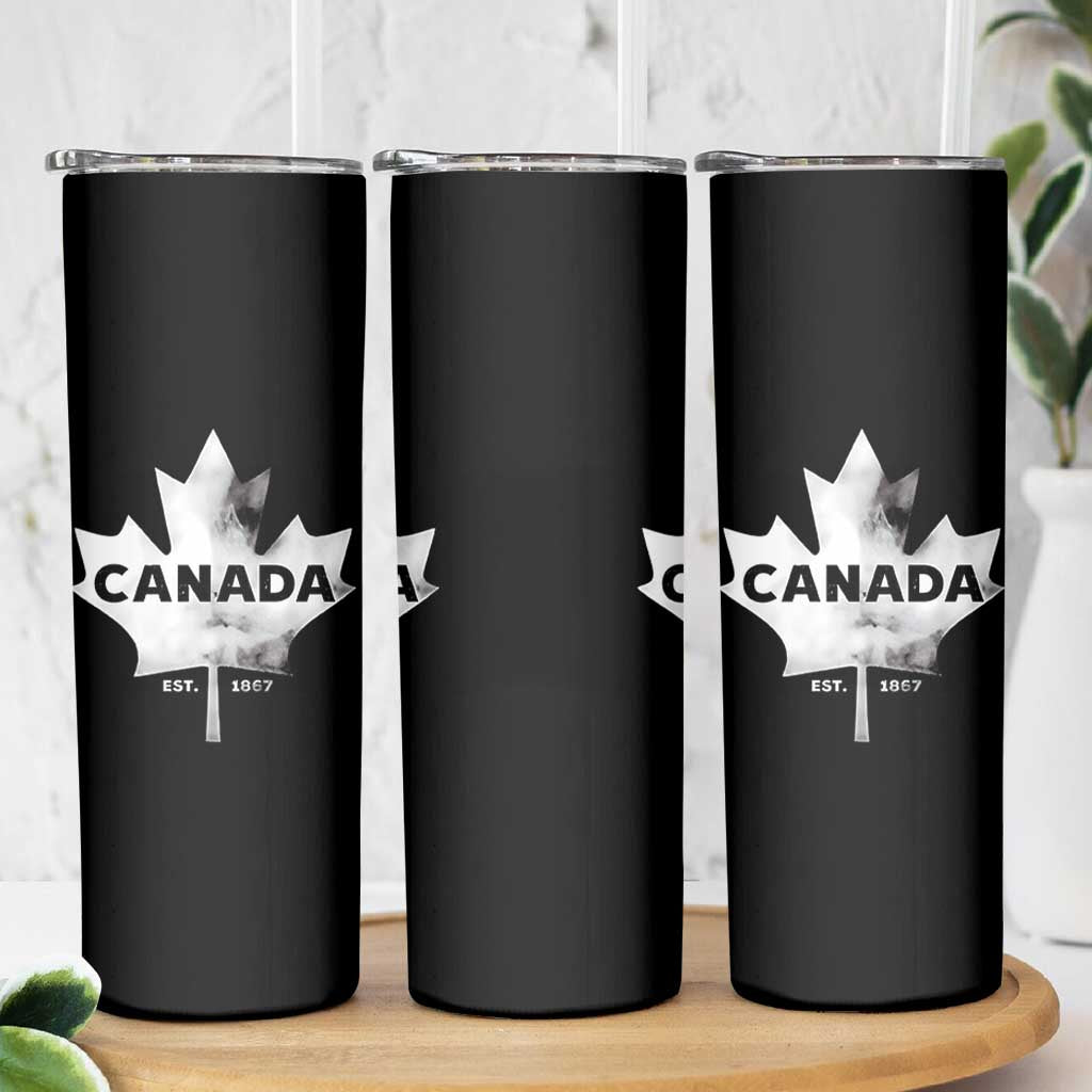 Canada Flag Skinny Tumbler Canadian Maple Leaf Vintage Retro Sport - Wonder Print Shop