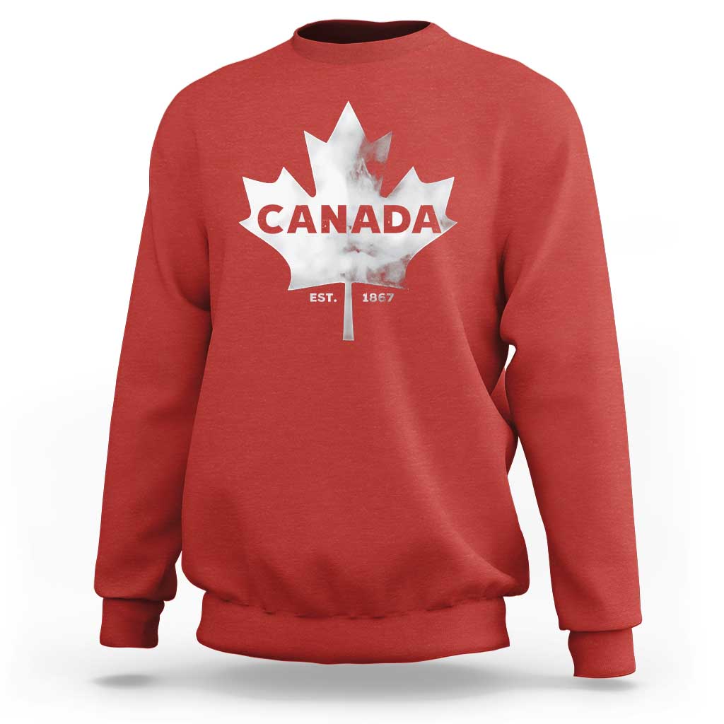 Canada Flag Sweatshirt Canadian Maple Leaf Vintage Retro Sport - Wonder Print Shop