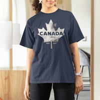 Canada Flag T Shirt For Women Canadian Maple Leaf Vintage Retro Sport - Wonder Print Shop