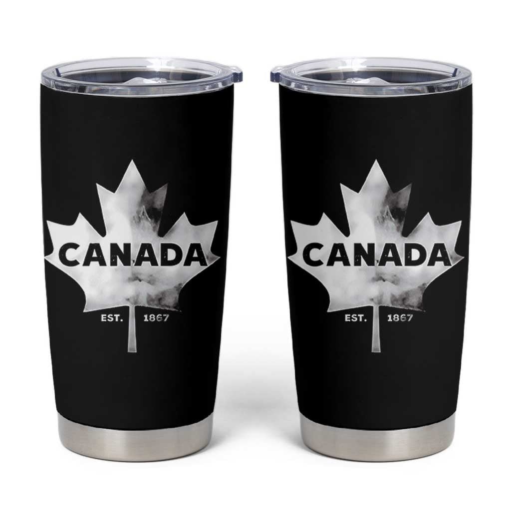Canada Flag Tumbler Cup Canadian Maple Leaf Vintage Retro Sport - Wonder Print Shop