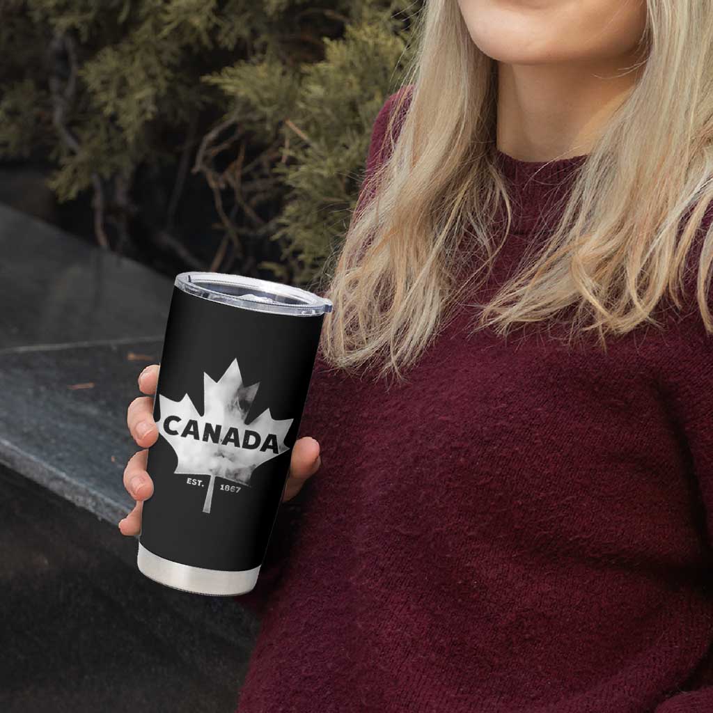 Canada Flag Tumbler Cup Canadian Maple Leaf Vintage Retro Sport - Wonder Print Shop