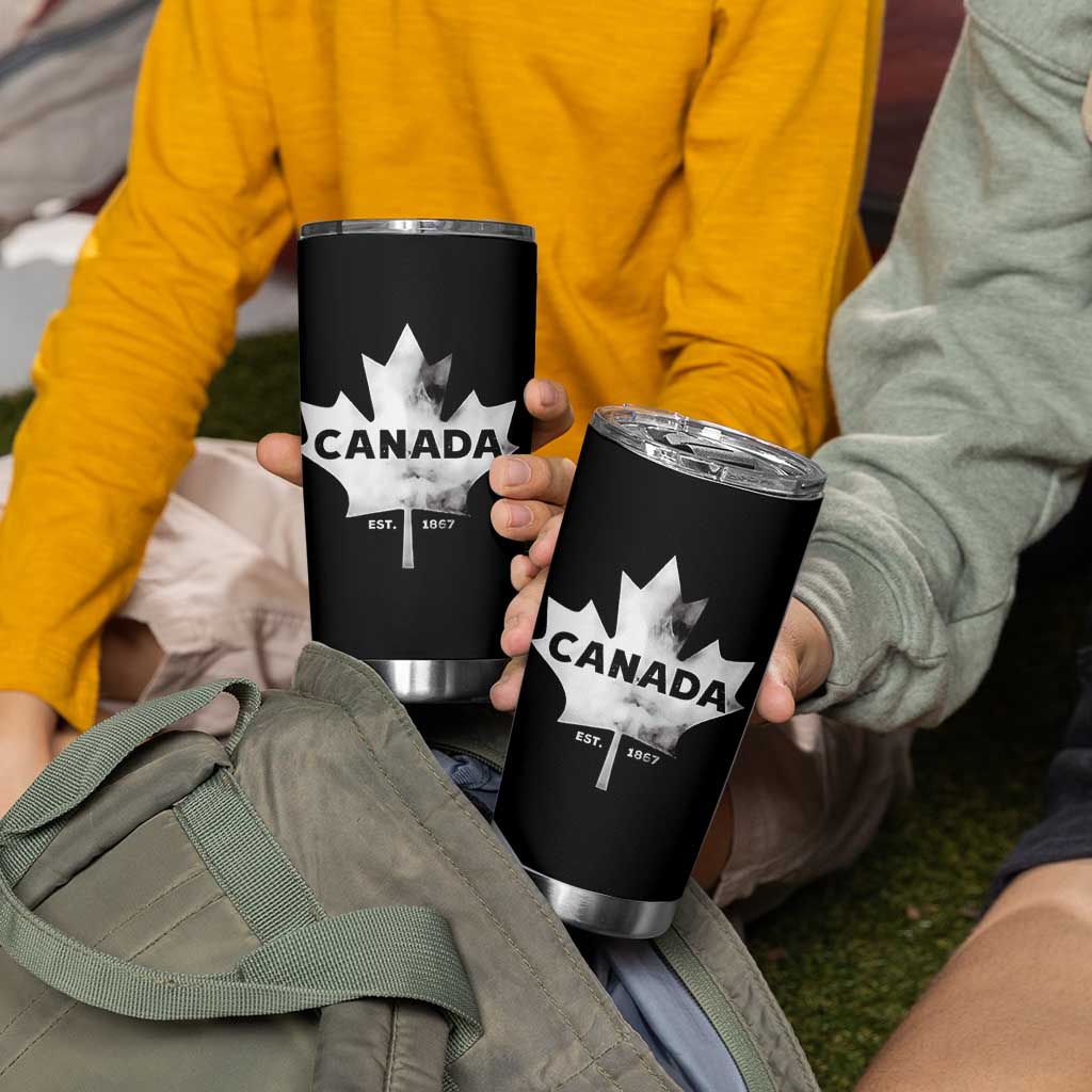 Canada Flag Tumbler Cup Canadian Maple Leaf Vintage Retro Sport - Wonder Print Shop