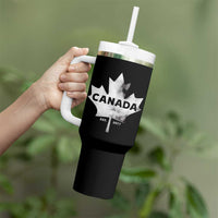 Canada Flag Tumbler With Handle Canadian Maple Leaf Vintage Retro Sport - Wonder Print Shop