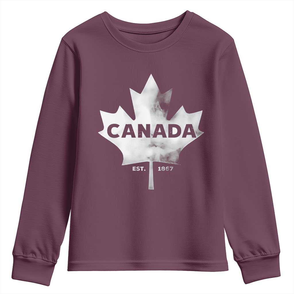 Canada Flag Youth Sweatshirt Canadian Maple Leaf Vintage Retro Sport - Wonder Print Shop