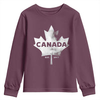 Canada Flag Youth Sweatshirt Canadian Maple Leaf Vintage Retro Sport - Wonder Print Shop