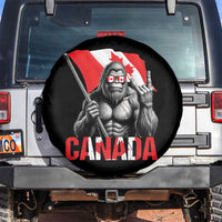 Bigfoot Canada Flag Spare Tire Cover Canadian Maple Leaf Patriotic Sasquatch