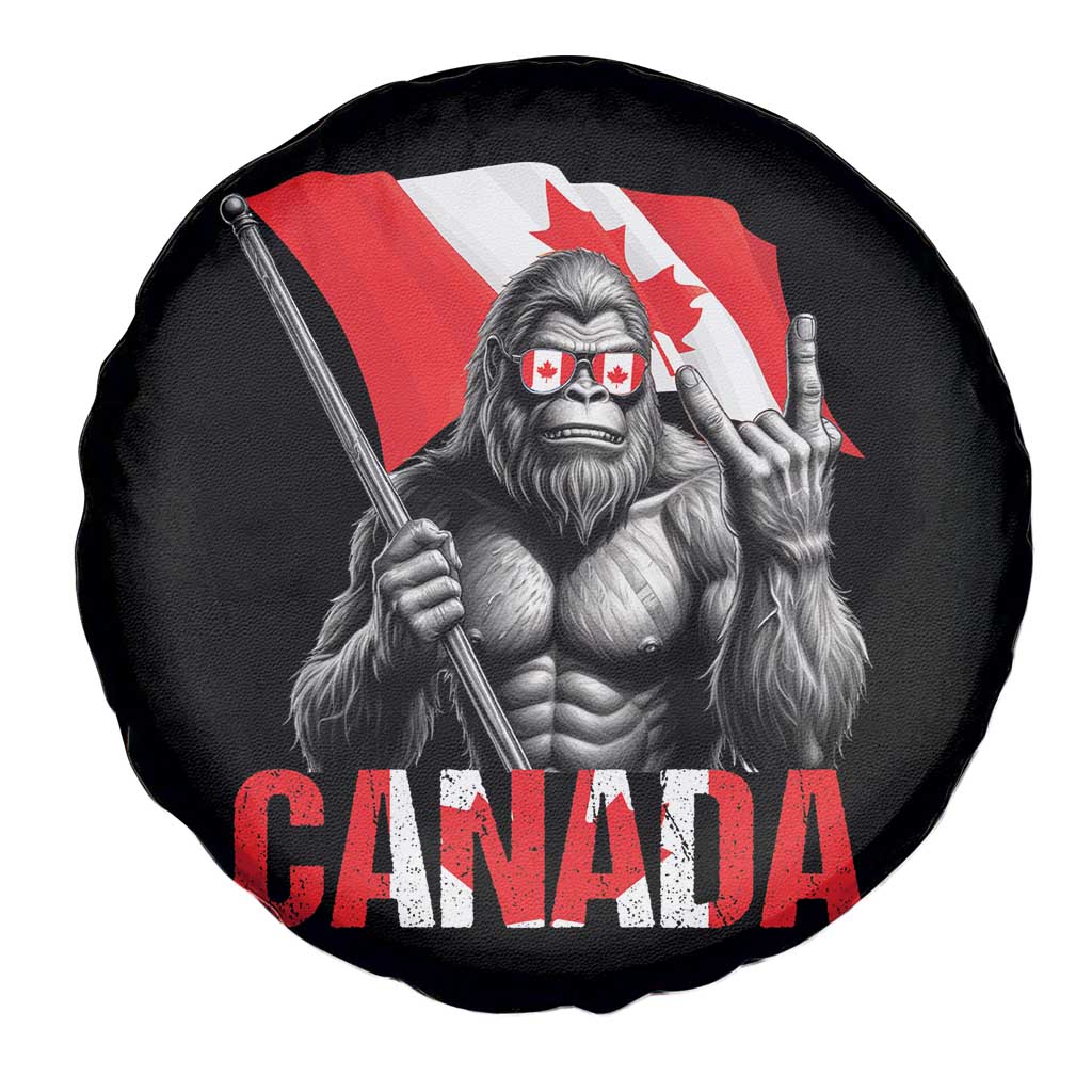 Bigfoot Canada Flag Spare Tire Cover Canadian Maple Leaf Patriotic Sasquatch