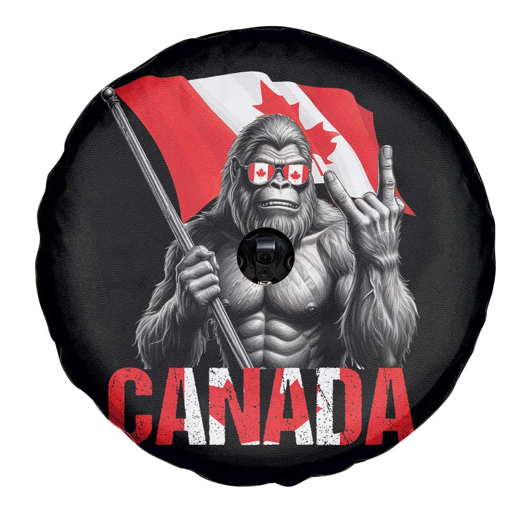 Bigfoot Canada Flag Spare Tire Cover Canadian Maple Leaf Patriotic Sasquatch