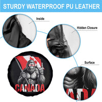Bigfoot Canada Flag Spare Tire Cover Canadian Maple Leaf Patriotic Sasquatch