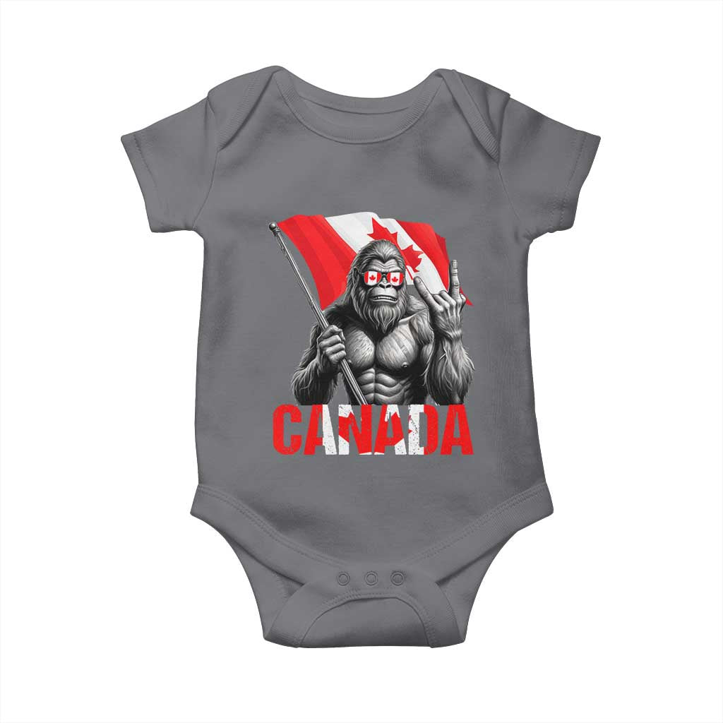 Bigfoot Canada Flag Baby Onesie Canadian Maple Leaf Patriotic Sasquatch