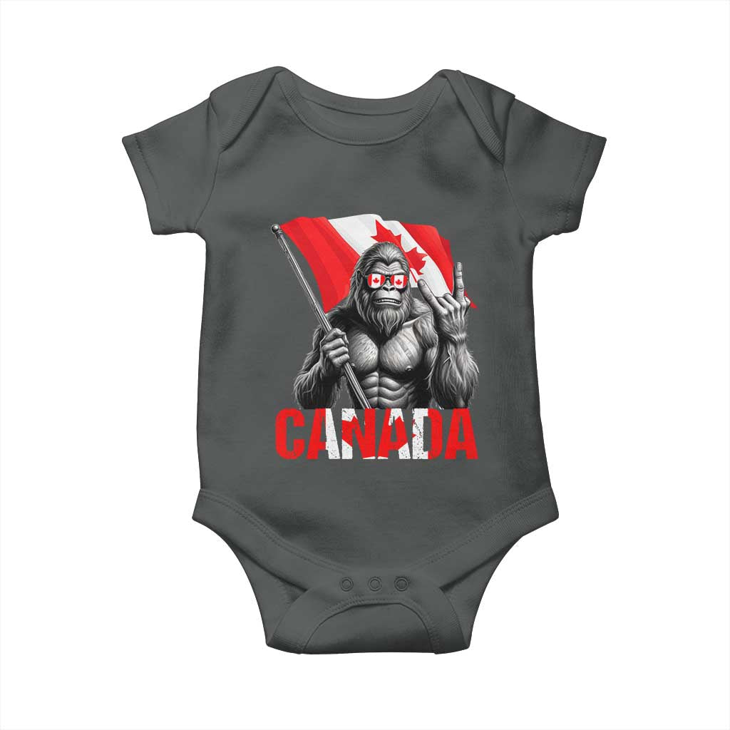 Bigfoot Canada Flag Baby Onesie Canadian Maple Leaf Patriotic Sasquatch