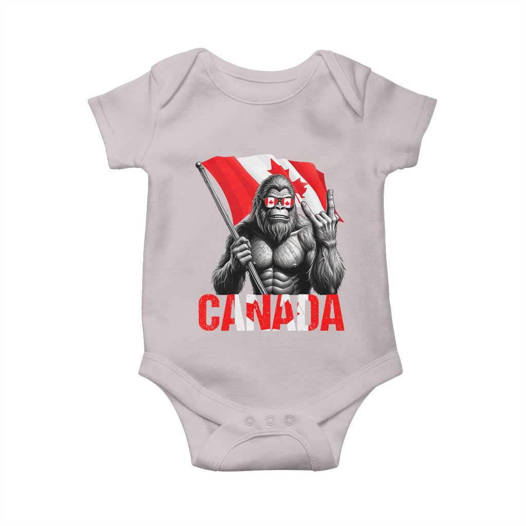 Bigfoot Canada Flag Baby Onesie Canadian Maple Leaf Patriotic Sasquatch