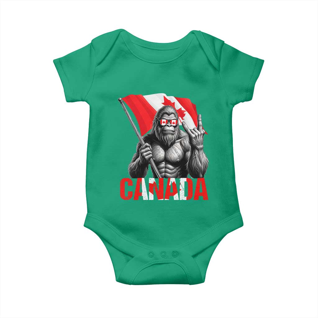 Bigfoot Canada Flag Baby Onesie Canadian Maple Leaf Patriotic Sasquatch
