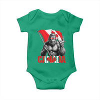 Bigfoot Canada Flag Baby Onesie Canadian Maple Leaf Patriotic Sasquatch