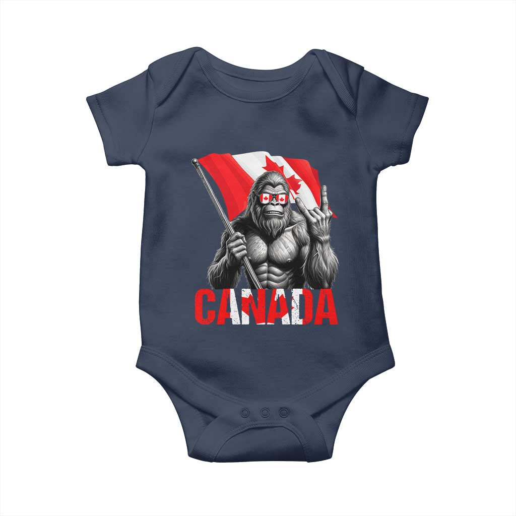 Bigfoot Canada Flag Baby Onesie Canadian Maple Leaf Patriotic Sasquatch