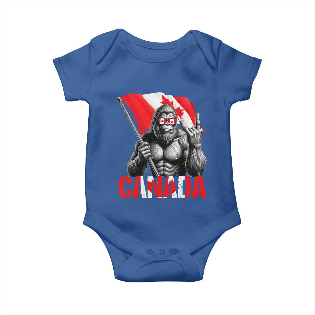 Bigfoot Canada Flag Baby Onesie Canadian Maple Leaf Patriotic Sasquatch