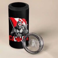Bigfoot Canada Flag 4 in 1 Can Cooler Tumbler Canadian Maple Leaf Patriotic Sasquatch
