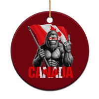 Bigfoot Canada Flag Ceramic Ornament Canadian Maple Leaf Patriotic Sasquatch