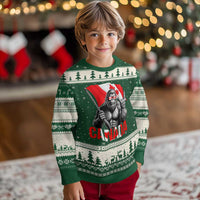Bigfoot Canada Flag Ugly Christmas Sweater Canadian Maple Leaf Patriotic Sasquatch