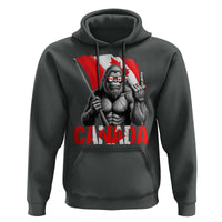 Bigfoot Canada Flag Hoodie Canadian Maple Leaf Patriotic Sasquatch