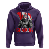 Bigfoot Canada Flag Hoodie Canadian Maple Leaf Patriotic Sasquatch