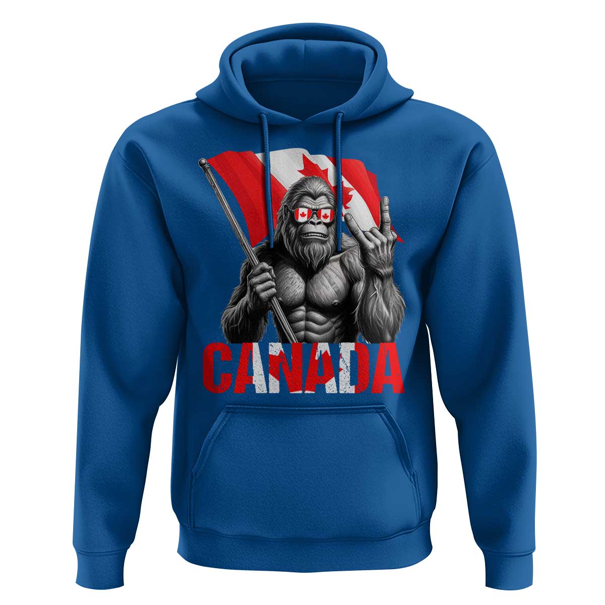 Bigfoot Canada Flag Hoodie Canadian Maple Leaf Patriotic Sasquatch