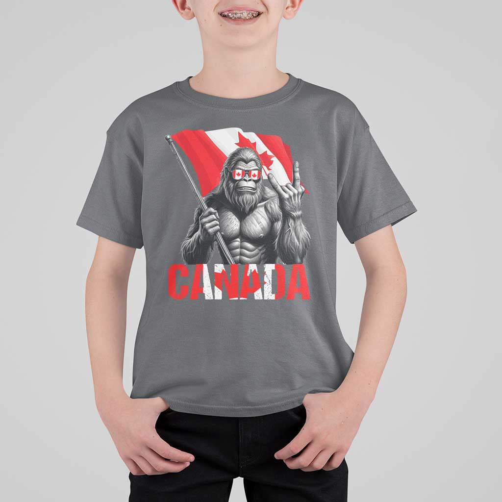 Bigfoot Canada Flag T Shirt For Kid Canadian Maple Leaf Patriotic Sasquatch