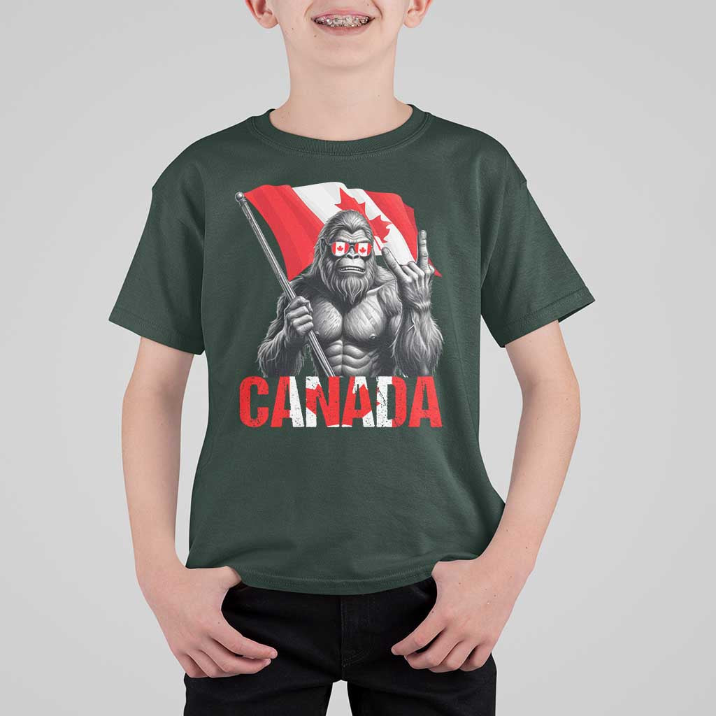 Bigfoot Canada Flag T Shirt For Kid Canadian Maple Leaf Patriotic Sasquatch