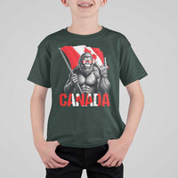 Bigfoot Canada Flag T Shirt For Kid Canadian Maple Leaf Patriotic Sasquatch