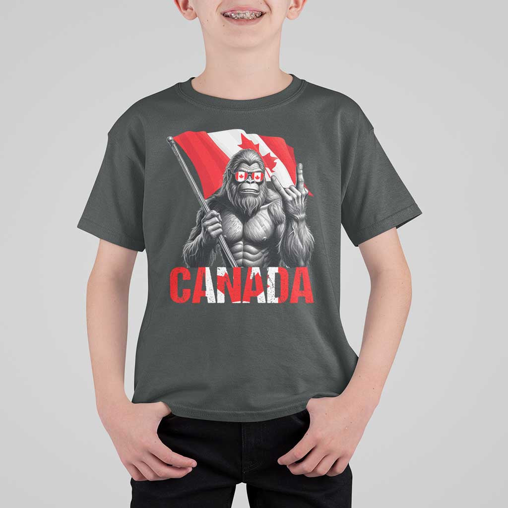 Bigfoot Canada Flag T Shirt For Kid Canadian Maple Leaf Patriotic Sasquatch