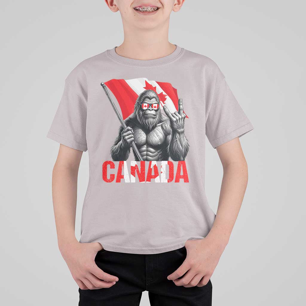 Bigfoot Canada Flag T Shirt For Kid Canadian Maple Leaf Patriotic Sasquatch