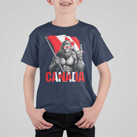 Bigfoot Canada Flag T Shirt For Kid Canadian Maple Leaf Patriotic Sasquatch