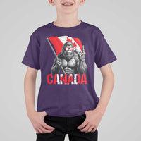 Bigfoot Canada Flag T Shirt For Kid Canadian Maple Leaf Patriotic Sasquatch