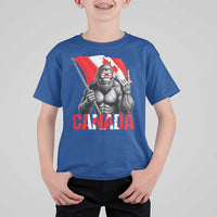 Bigfoot Canada Flag T Shirt For Kid Canadian Maple Leaf Patriotic Sasquatch