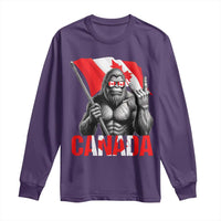 Bigfoot Canada Flag Long Sleeve Shirt Canadian Maple Leaf Patriotic Sasquatch