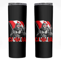 Bigfoot Canada Flag Skinny Tumbler Canadian Maple Leaf Patriotic Sasquatch