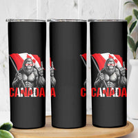 Bigfoot Canada Flag Skinny Tumbler Canadian Maple Leaf Patriotic Sasquatch