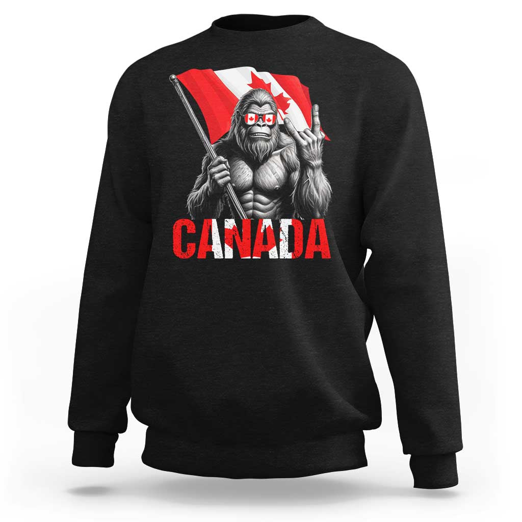 Bigfoot Canada Flag Sweatshirt Canadian Maple Leaf Patriotic Sasquatch