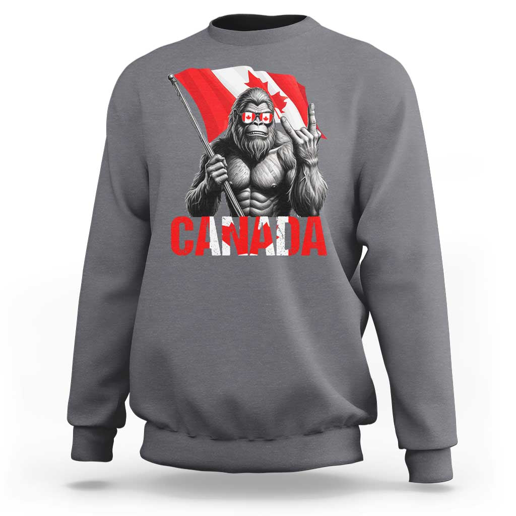 Bigfoot Canada Flag Sweatshirt Canadian Maple Leaf Patriotic Sasquatch
