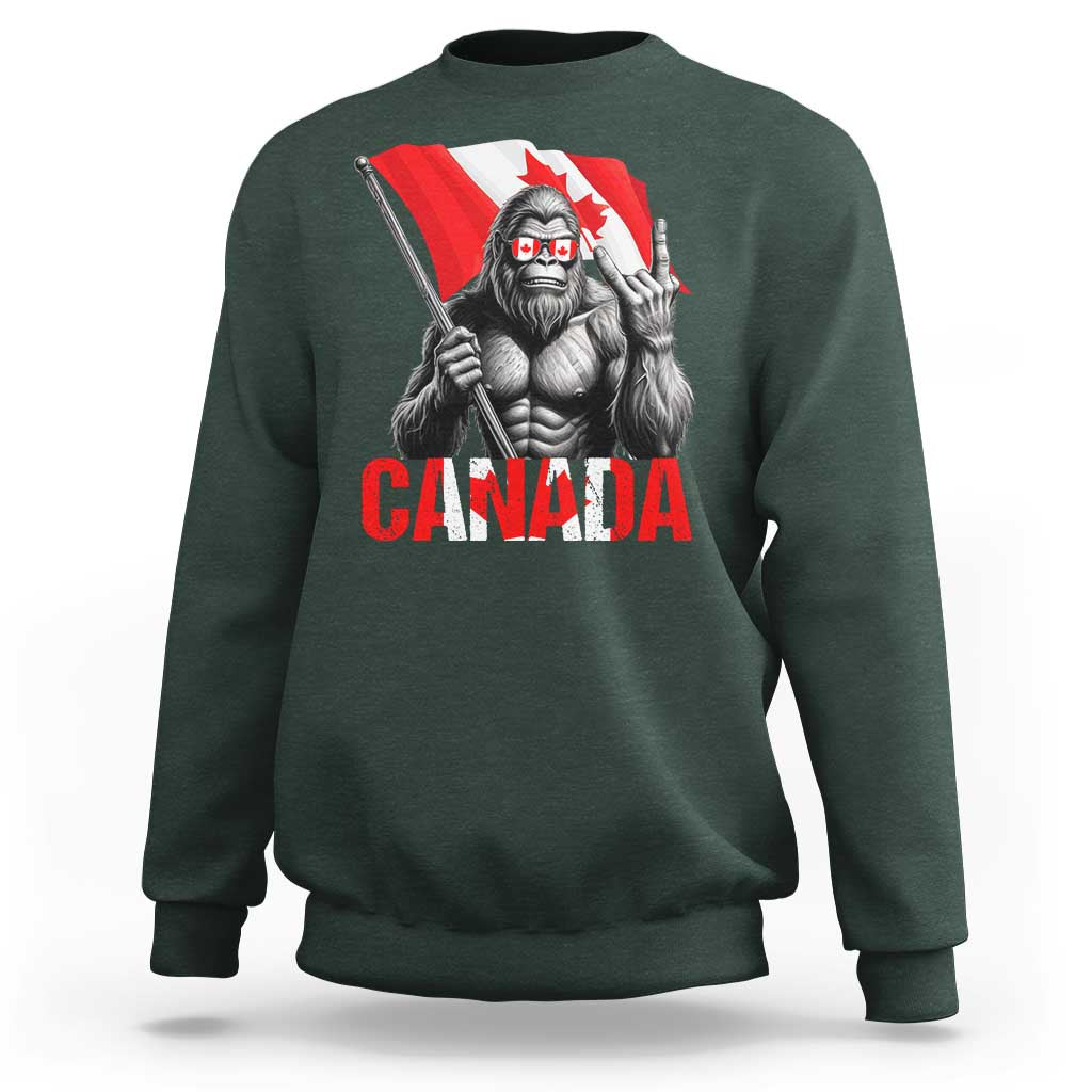 Bigfoot Canada Flag Sweatshirt Canadian Maple Leaf Patriotic Sasquatch