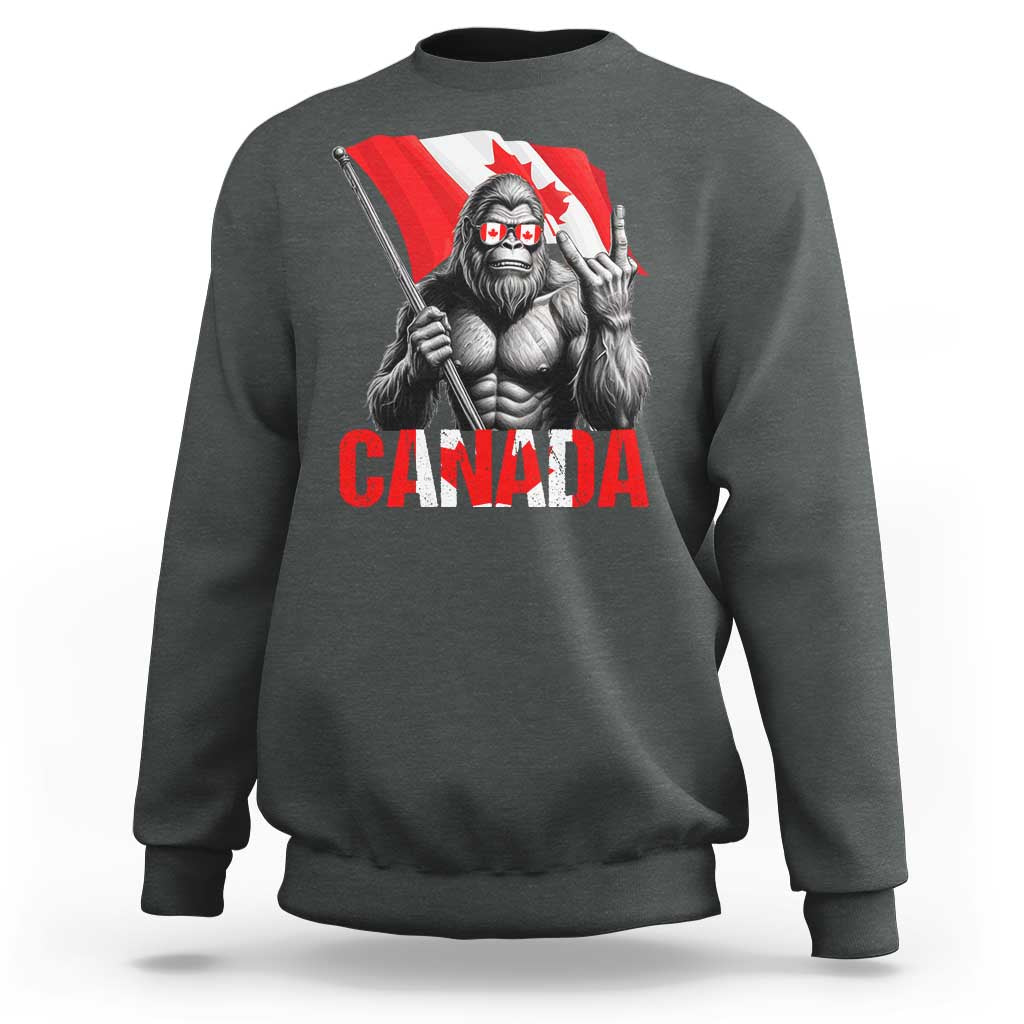 Bigfoot Canada Flag Sweatshirt Canadian Maple Leaf Patriotic Sasquatch
