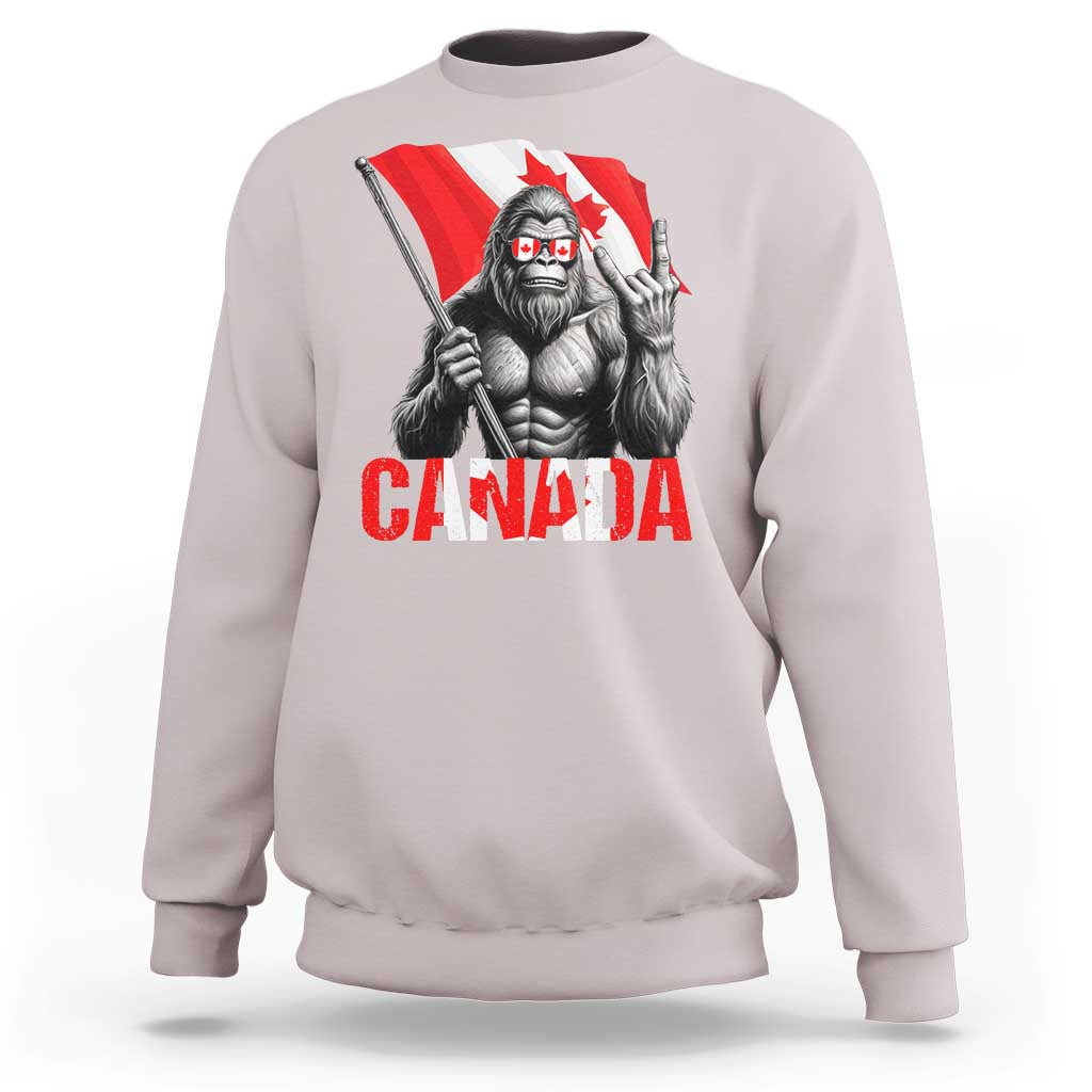 Bigfoot Canada Flag Sweatshirt Canadian Maple Leaf Patriotic Sasquatch
