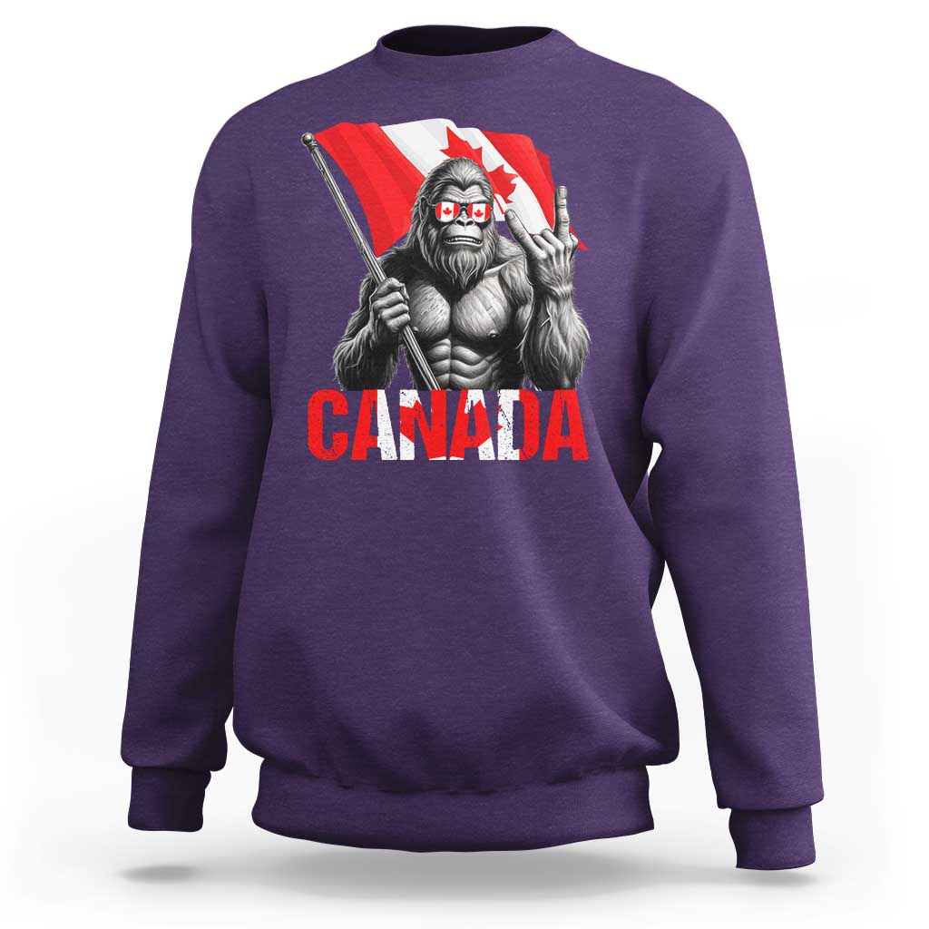 Bigfoot Canada Flag Sweatshirt Canadian Maple Leaf Patriotic Sasquatch