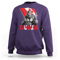 Bigfoot Canada Flag Sweatshirt Canadian Maple Leaf Patriotic Sasquatch
