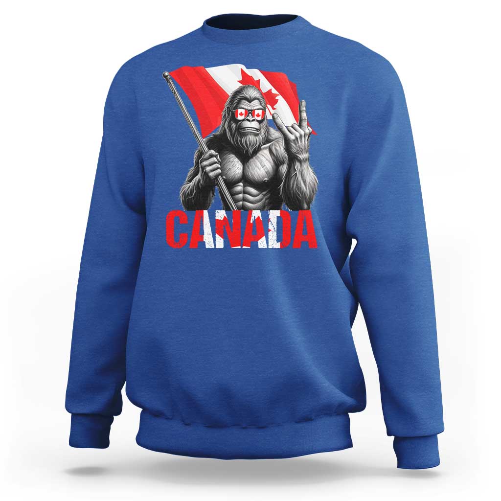 Bigfoot Canada Flag Sweatshirt Canadian Maple Leaf Patriotic Sasquatch