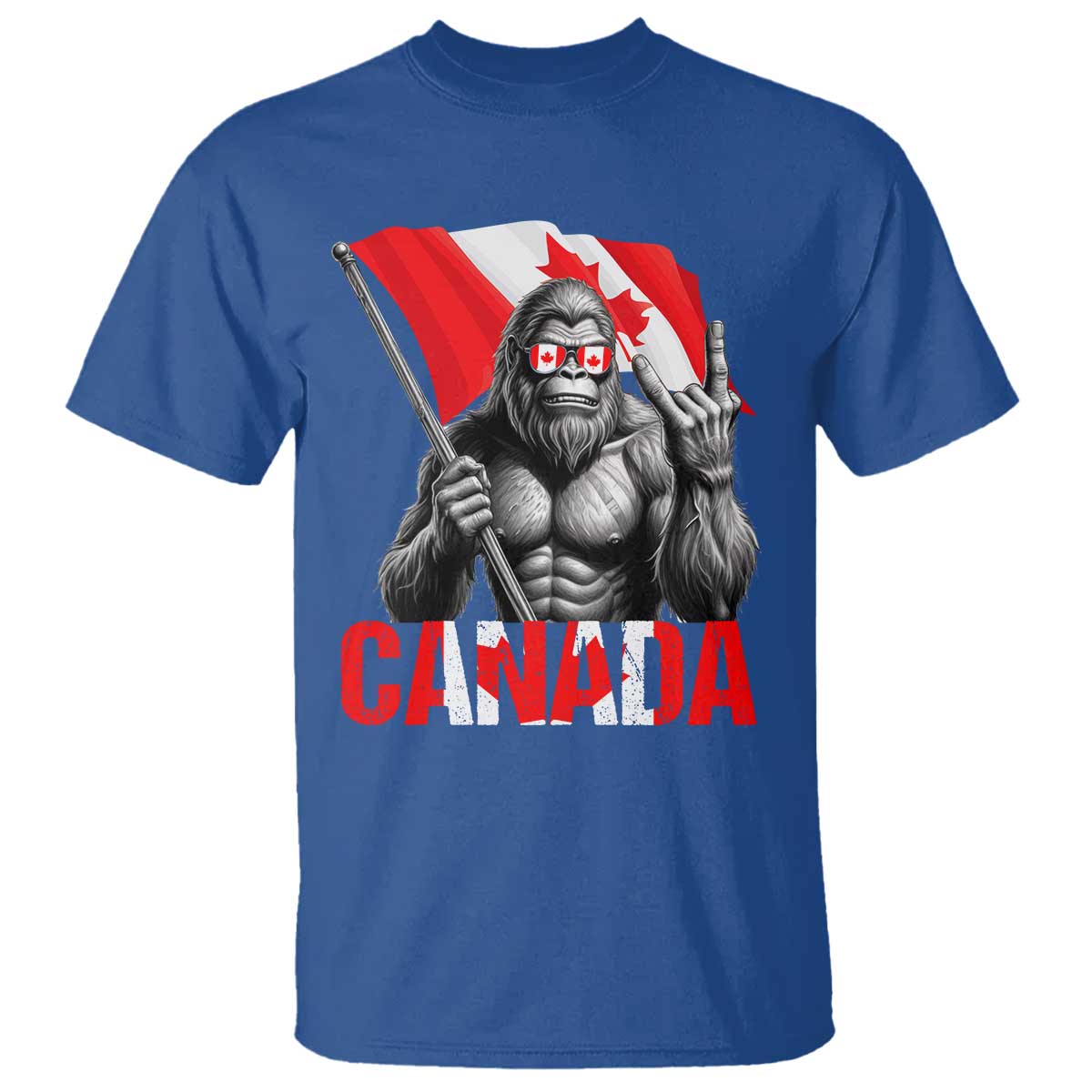 Bigfoot Canada Flag T Shirt Canadian Maple Leaf Patriotic Sasquatch