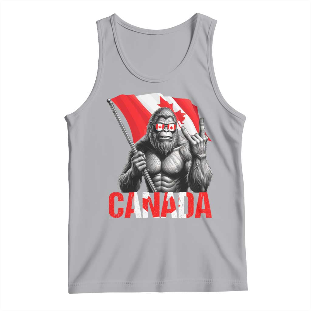 Bigfoot Canada Flag Tank Top Canadian Maple Leaf Patriotic Sasquatch
