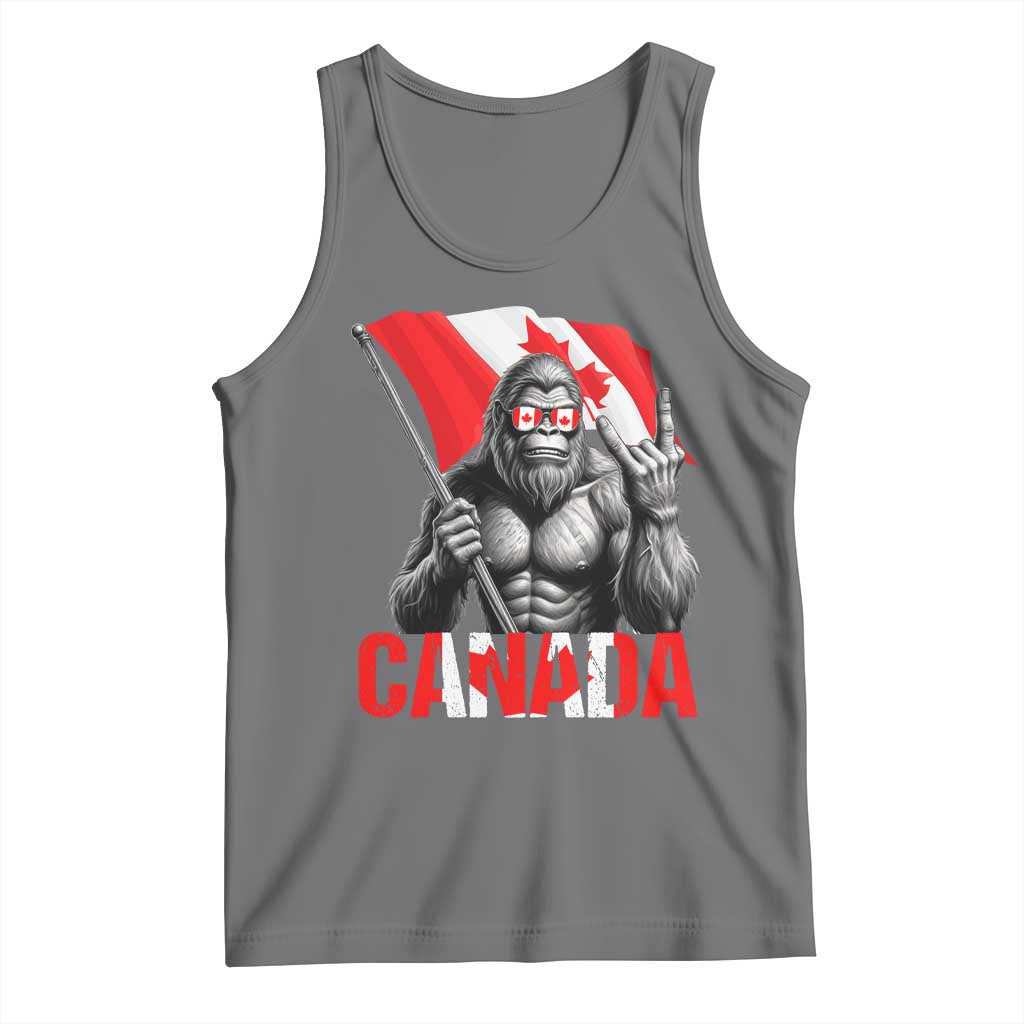 Bigfoot Canada Flag Tank Top Canadian Maple Leaf Patriotic Sasquatch