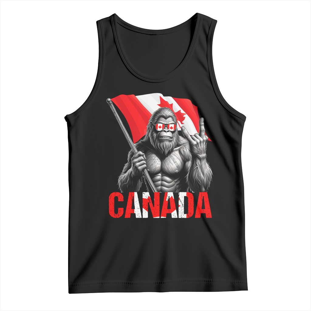 Bigfoot Canada Flag Tank Top Canadian Maple Leaf Patriotic Sasquatch